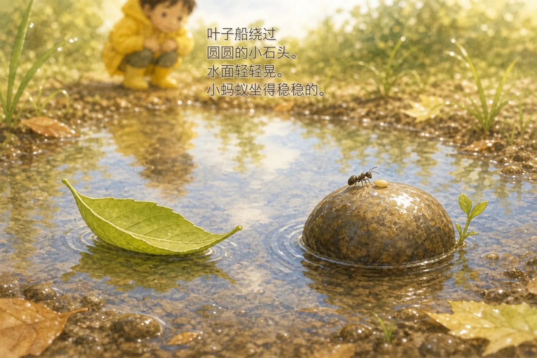 连续的尝试让叶子船越过阻挡